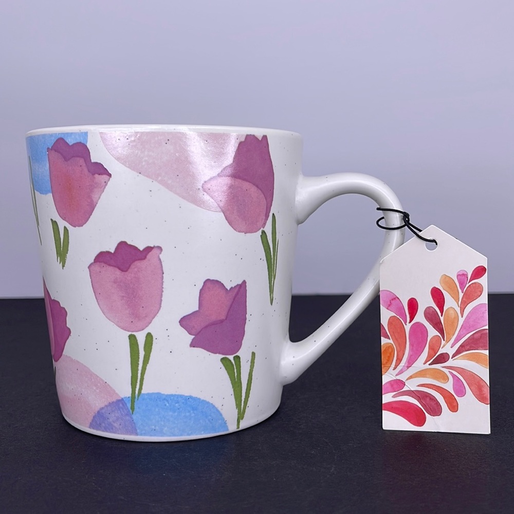 Morning Meadow  Purple Tulip Floral  Mug